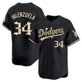 Los Angeles Dodgers #34 Fernando Valenzuela Black 'Halloween Mummy Edition' Premier Limited jersey Fedasgoge - Stitched Baseball jersey Fedasgoge