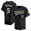 Los Angeles Dodgers #5 Freddie Freeman Black 'Halloween Mummy Edition' Premier Limited - Stitched Baseball jersey Fedasgoge