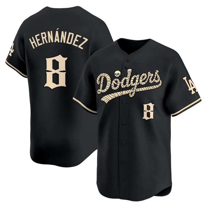 Los Angeles Dodgers #8 Enrique Hernandez Black 'Halloween Mummy Edition' Premier Limited jersey Fedasgoge - Stitched Baseball jersey Fedasgoge