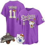 Los Angeles Dodgers #11 Roki Sasaki Purple Fedasgoge Halloween 2026 Vapor V2- Stitched Jersey