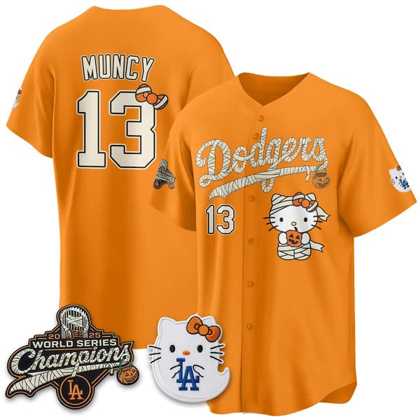 Los Angeles Dodgers #13 Max Muncy Orange Fedasgoge Halloween 2026 Vapor V2- Stitched Jersey