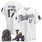 Los Angeles Dodgers #17 Shohei Ohtani White Fedasgoge Nightmare Halloween Edition Baseball Jersey