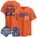 Los Angeles Dodgers #22 Clayton Kershaw DB Night Orange Fedasgoge 2026 Vapor Jersey - Stitched