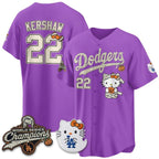 Los Angeles Dodgers #22 Clayton Kershaw Purple Fedasgoge Halloween 2026 Vapor V2 Stitched Jersey