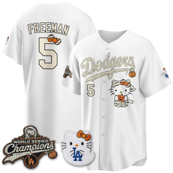 Los Angeles Dodgers #5 Freddie Freeman White Fedasgoge Halloween 2026 Vapor V2 Stitched Jersey