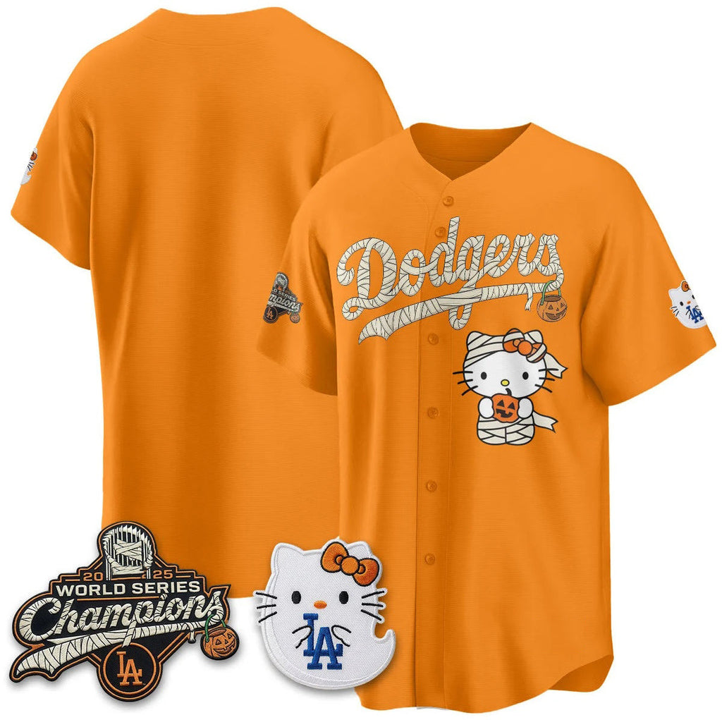 Los Angeles Dodgers Orange Fedasgoge Halloween 2026 Vapor V2 Stitched  Team Jersey
