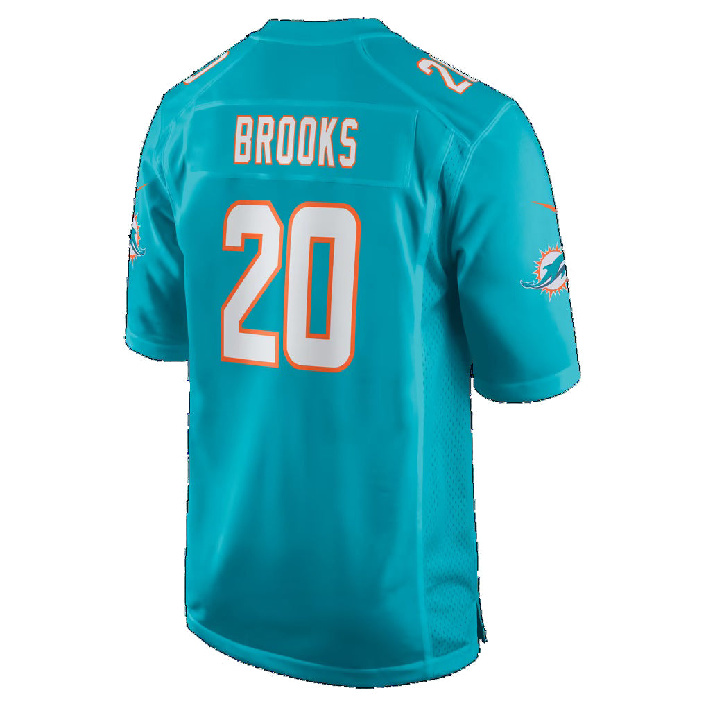 M.Dolphins #20 Jordyn Brooks Aqua Game Football jersey Fedasgoge