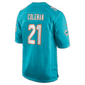 M.Dolphins #21 Kevin Coleman Aqua Team Game Football jersey Fedasgoge