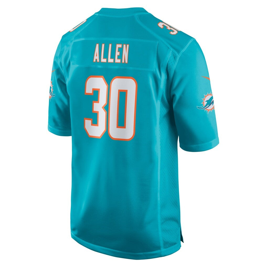 M.Dolphins #30 Kaytron Allen Aqua Team Game Jersey Fedasgoge