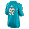 M.Dolphins #92 Zach Sieler Aqua Game Football jersey Fedasgoge