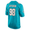 M.Dolphins #98 Jordan Jefferson Aqua Team Game Jersey Fedasgoge