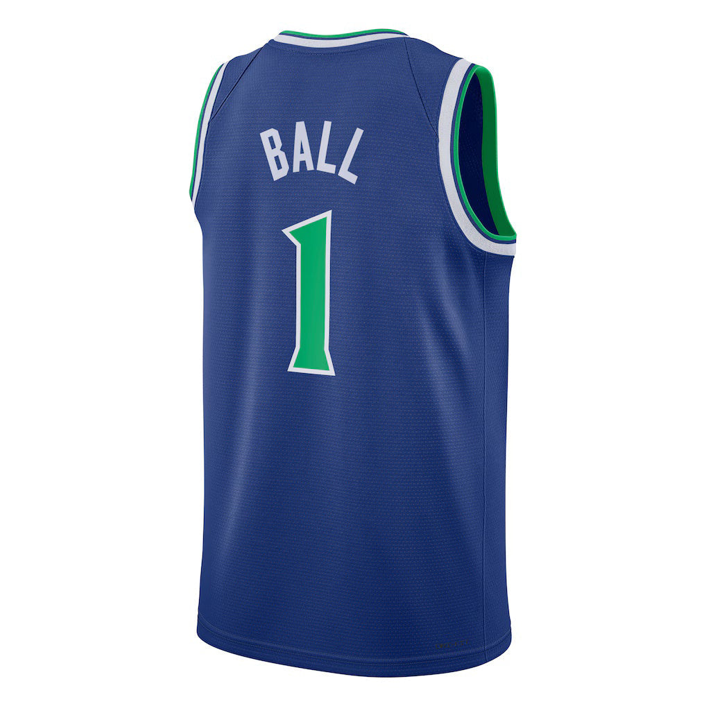 M.Timberwolves #1 LaMelo Ball Blue Icon Edition Swingman Basketball Jersey Fedasgoge