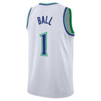 M.Timberwolves #1 LaMelo Ball White Association Edition Swingman Basketball Jersey Fedasgoge