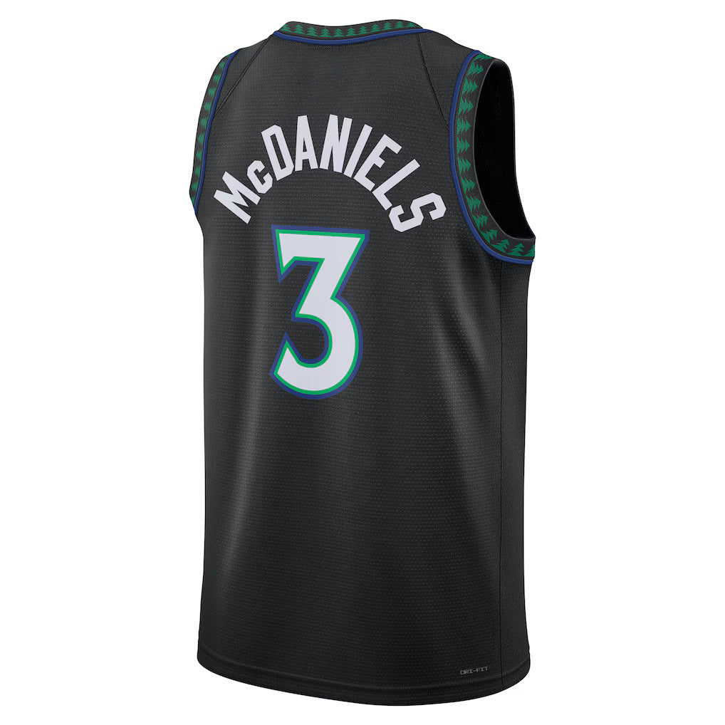 M.Timberwolves #3 Jaden McDaniels Black Statement Edition Swingman Basketball Jersey Fedasgoge