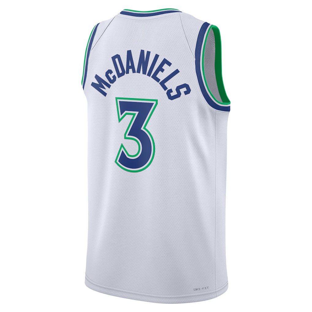 M.Timberwolves #3 Jaden McDaniels White Association Edition Swingman Basketball Jersey Fedasgoge