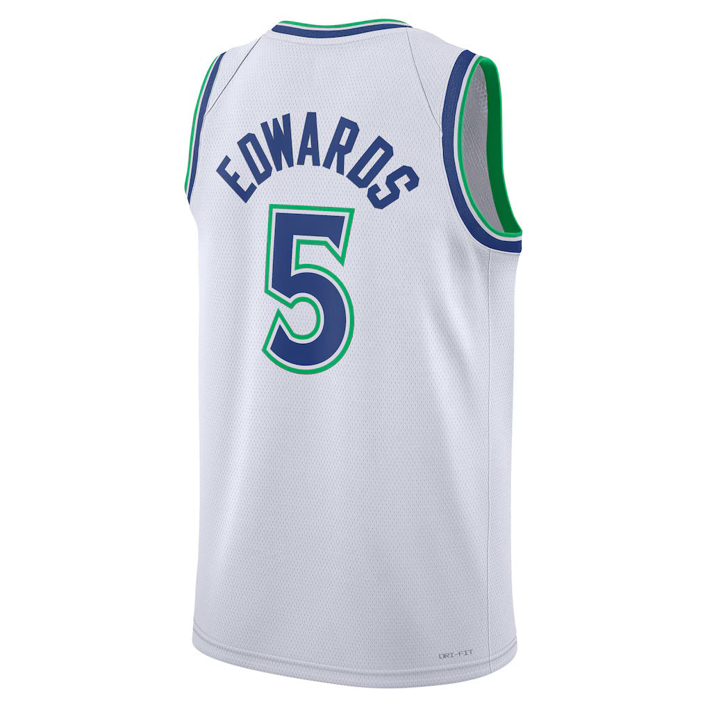 M.Timberwolves #5 Anthony Edwards White Association Edition Swingman Basketball Jersey Fedasgoge