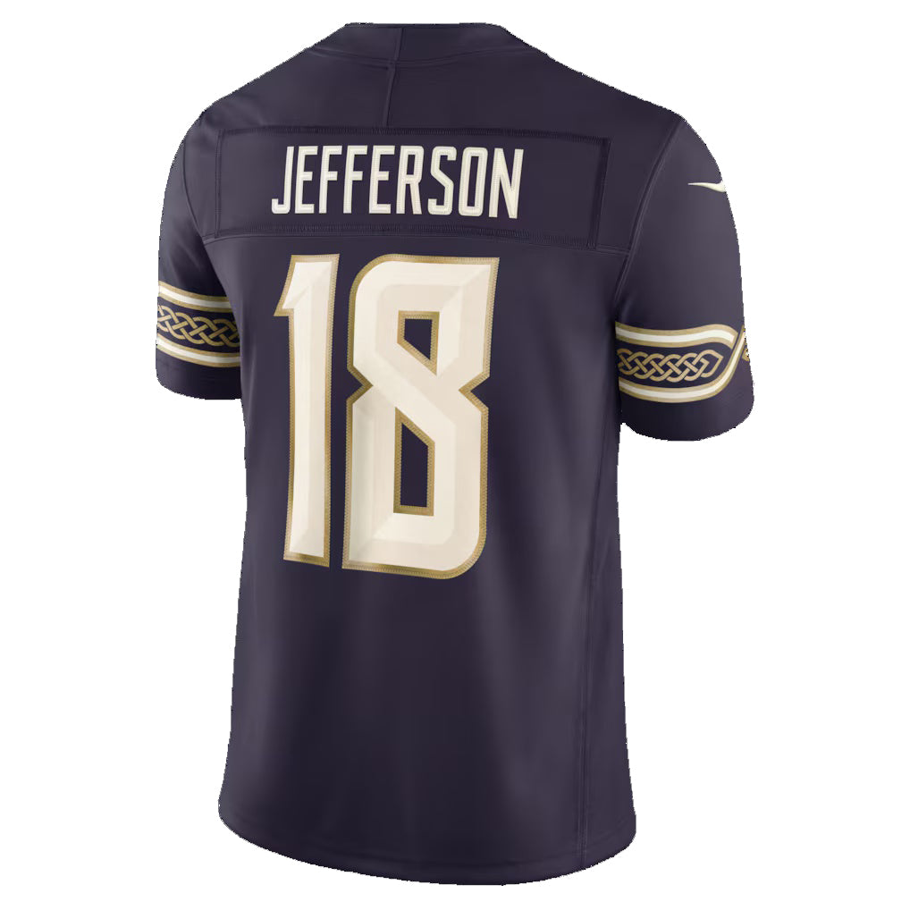 MN.Vikings #18 Justin Jefferson Purple 2026 Rivalries Collection Stitched Limited Jersey Fedasgoge