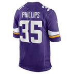 MN.Vikings #35 Bryce Phillips Purple Team Game Football jersey Fedasgoge