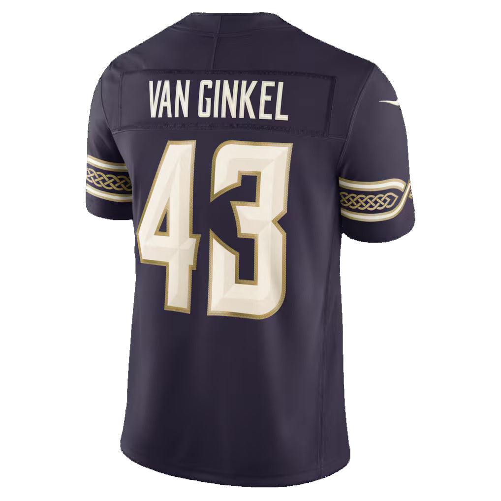 MN.Vikings #43 Andrew Van Ginkel Purple 2026 Rivalries Collection Stitched Limited Jersey Fedasgoge