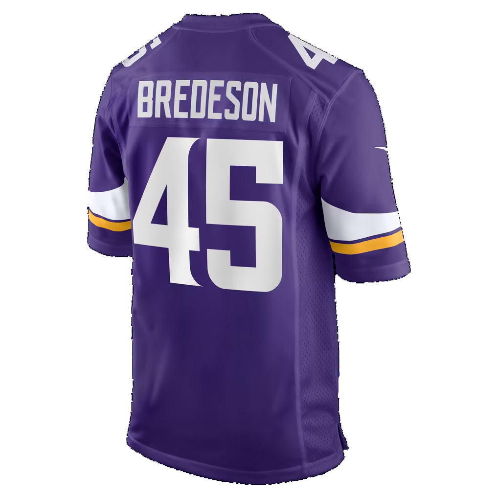 MN.Vikings #45 Max Bredeson Purple Team Game Football jersey Fedasgoge