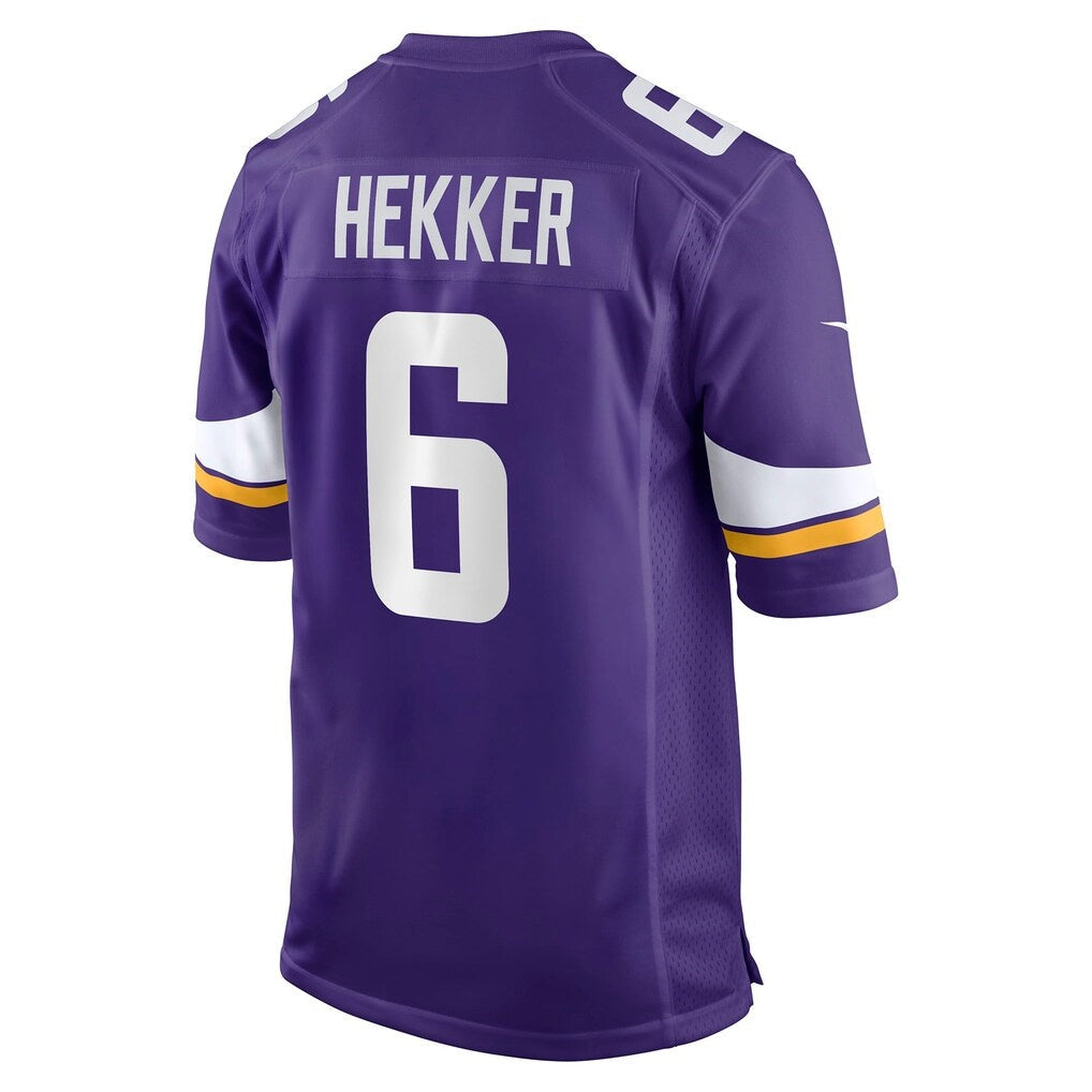 MN.Vikings #6 Johnny Hekker Purple Team Game Jersey Fedasgoge
