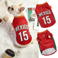 Mesh Breathable Dog Clothes Schnauzer Teddy Sport Large Dog Jersey Basketball Clothing Puppy T-Shirts Summer Pet Cat Shirts - Red