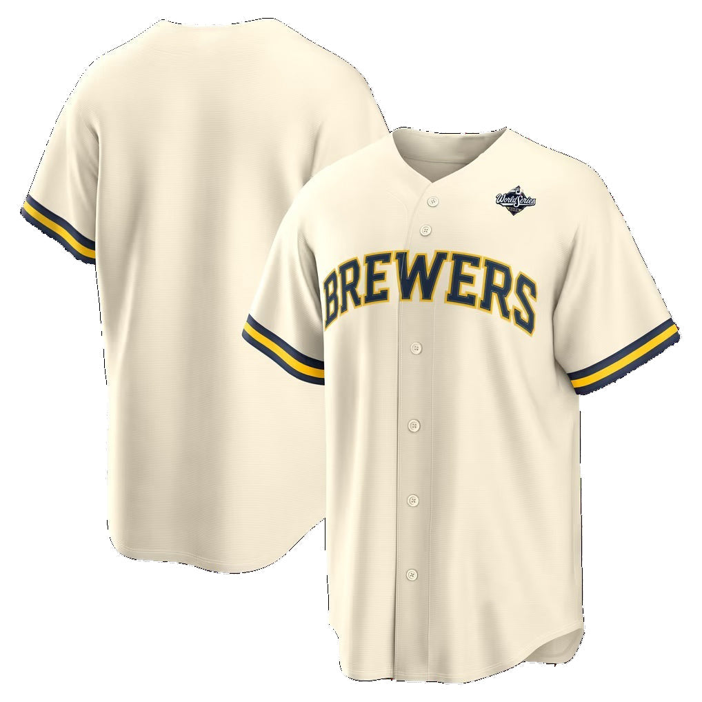 Milwaukee Brewers Cream 2026 World Series Home Replica Jersey Fedasgoge
