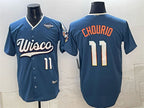 Milwaukee Brewers #11 Jackson Chourio Mineral Blue 2026 World Series City Connect Stadium Stitched Jersey Fedasgoge
