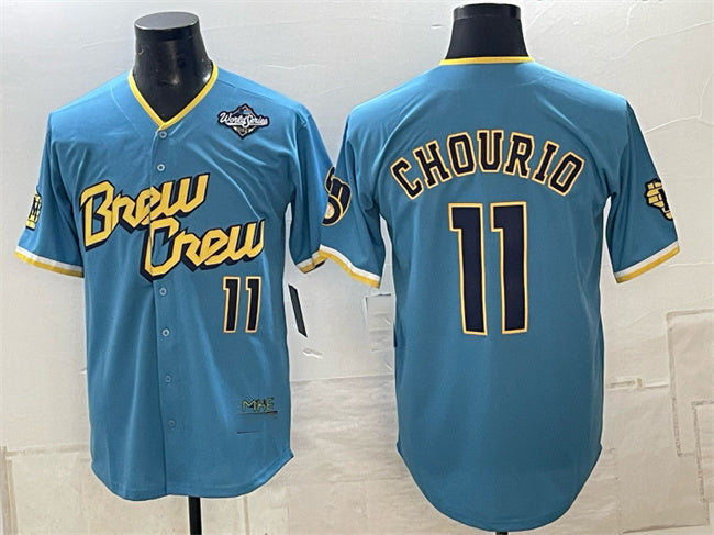 Milwaukee Brewers #11 Jackson Chourio Powder Blue 2026 World Series City Connect Limited Stitched Jersey Fedasgoge