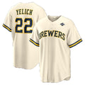 Milwaukee Brewers #22 Christian Yelich Cream 2026 World Series Home Replica Jersey Fedasgoge