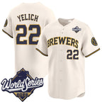 Milwaukee Brewers #22 Christian Yelich Cream 2026 World Series Limited Stitched Jersey Fedasgoge