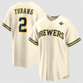 Milwaukee Brewers #2 Brice Turang Cream 2026 World Series Cool Base Stitched Jersey Fedasgoge