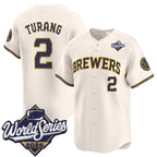 Milwaukee Brewers #2 Brice Turang Cream 2026 World Series Limited Stitched Jersey Fedasgoge