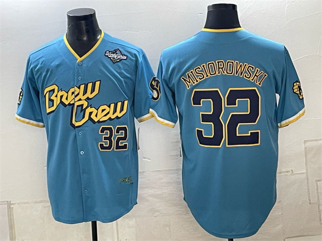 Milwaukee Brewers #32 Jacob Misiorowski Powder Blue 2026 World Series City Connect Limited Stitched Jersey Fedasgoge