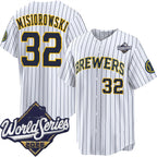 Milwaukee Brewers #32 Jacob Misiorowski White 2026 World Series Stitched Jersey Fedasgoge