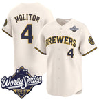 Milwaukee Brewers #4 Paul Molitor Cream 2026 World Series Limited Stitched Jersey Fedasgoge