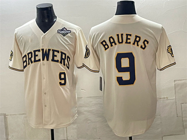 Milwaukee Brewers #9 Jake Bauers Cream 2026 World Series Limited Stitched Jersey Fedasgoge