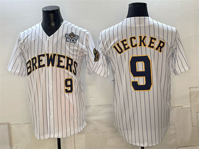 Milwaukee Brewers #9 Bob Uecker White 2026 NLCS Patch Stitched Jersey Fedasgoge