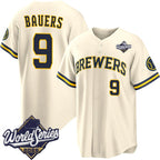 Milwaukee Brewers #9 Jake Bauers Cream 2026 World Series Stitched Jersey Fedasgoge