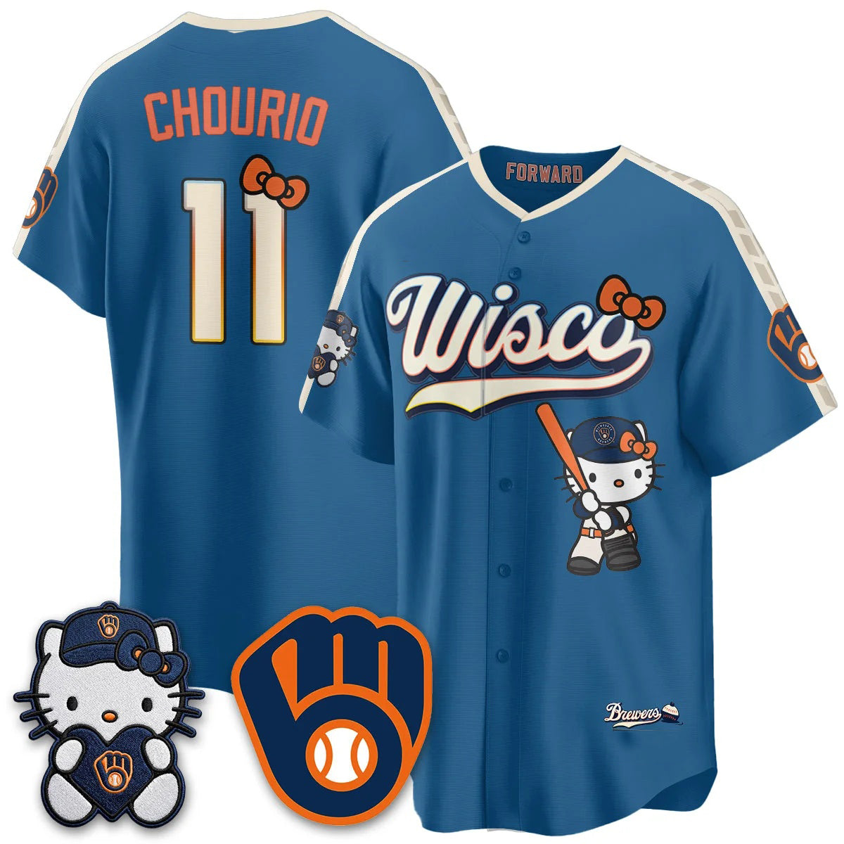 Milwaukee Brewers #11 Jackson Chourio Mineral Blue Fedasgoge Meow KT Night Vapor Limited All Stitched Jersey 2
