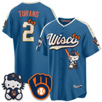 Milwaukee Brewers #2 Brice Turang Mineral Blue Fedasgoge Meow KT Night Vapor Limited All Stitched Jersey 2