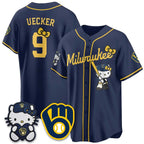 Milwaukee Brewers #9 Bob Uecker Mineral Navy Fedasgoge KT Night Vapor Limited All Stitched Jersey