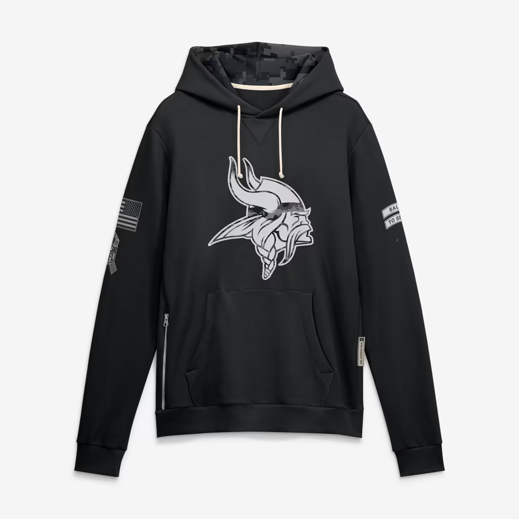 M.Vikings 2026 Salute To Service Club Pullover Hoodie Cheap sale Birthday and Christmas gifts Stitched American Football jersey Fedasgoge