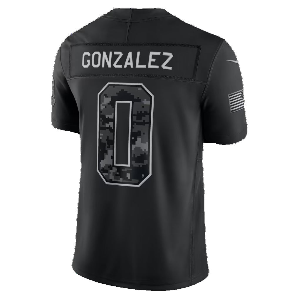 NE.Patriots #0 Christian Gonzalez Black 2026 Salute to Service Stitched Limited Football jersey Fedasgoge