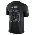NE.Patriots #10 Drake Maye Black 2026 Salute to Service Stitched Limited Football jersey Fedasgoge