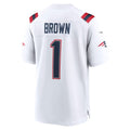NE.Patriots #1 A.J. Brown White Fedasgoge Game Jersey