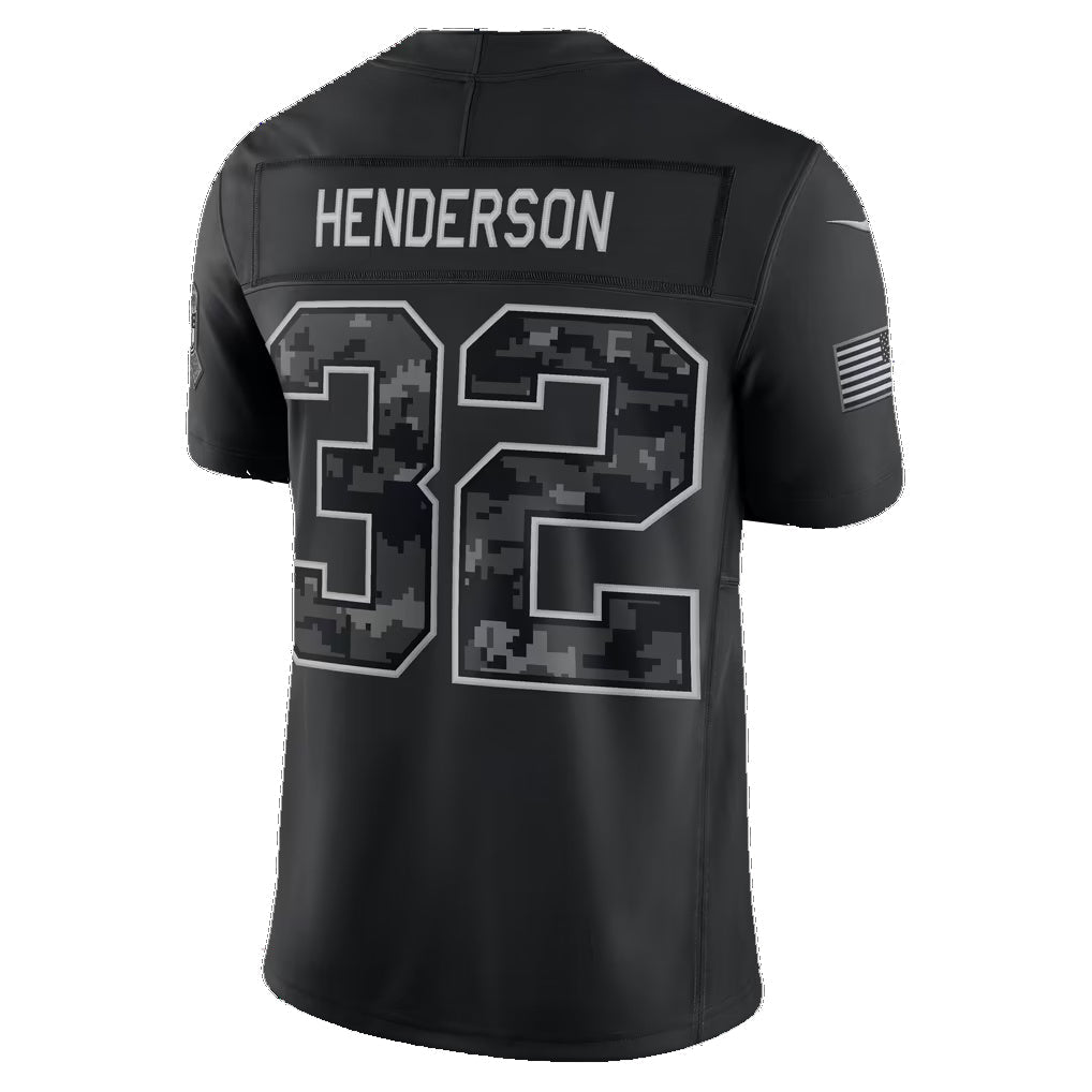 NE.Patriots #32 TreVeyon Henderson Black 2026 Salute to Service Stitched Limited Football jersey Fedasgoge