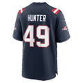 NE.Patriots #49 Erick Hunter Navy Team Game Football jersey Fedasgoge