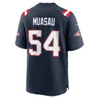 NE.Patriots #54 Darius Muasau Navy Team Game Football jersey Fedasgoge