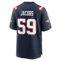 NE.Patriots #59 Khalil Jacobs Navy Team Game Football jersey Fedasgoge